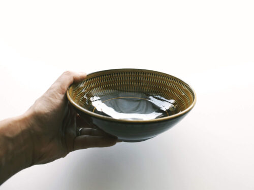 5寸鉢（トビ・アメ）小石原焼／鬼丸豊喜窯