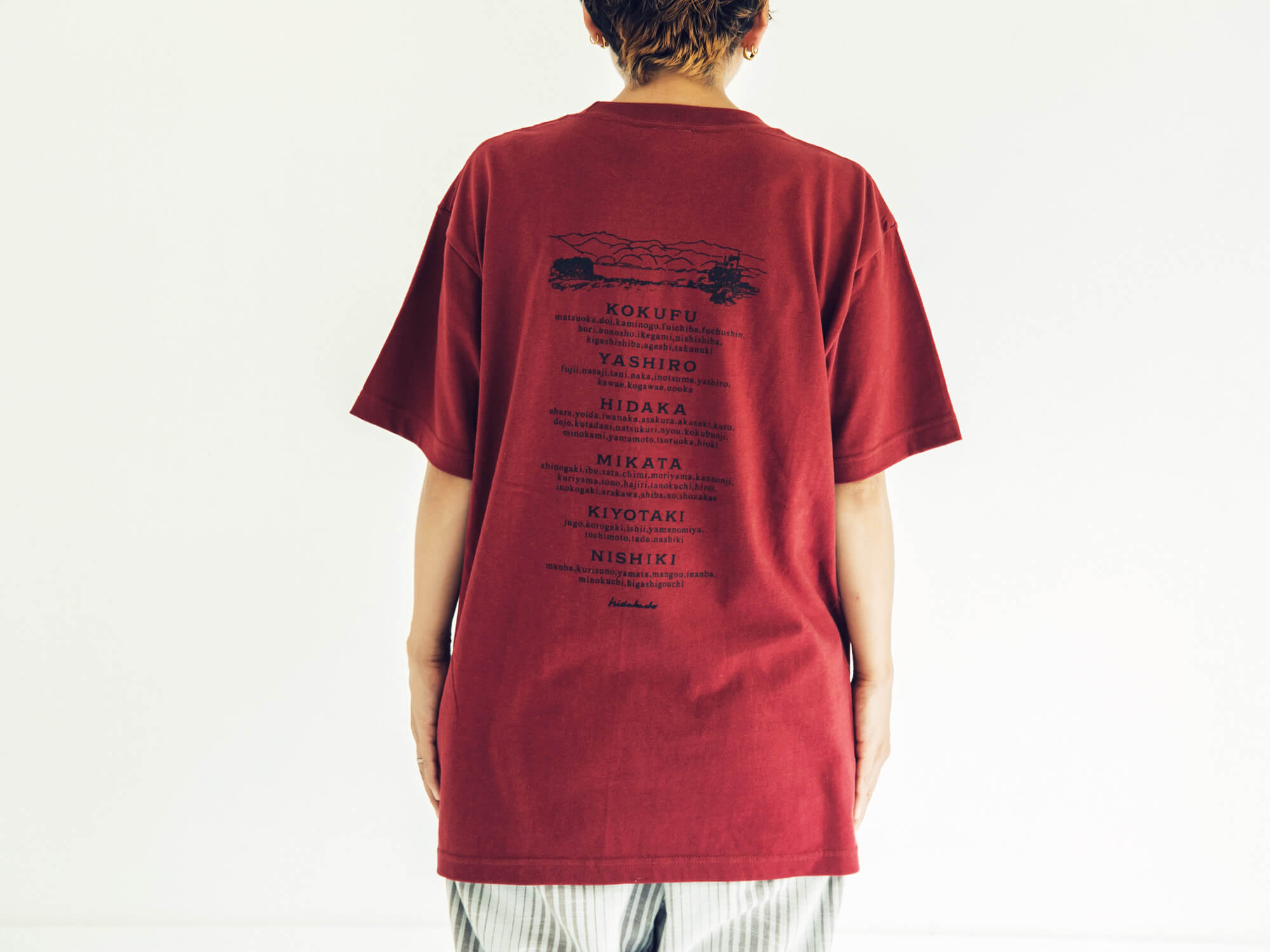 日高町の地区名Tシャツ／（3色・M、L、XL、XXL）／勝手に日高町のおみやげシリーズ