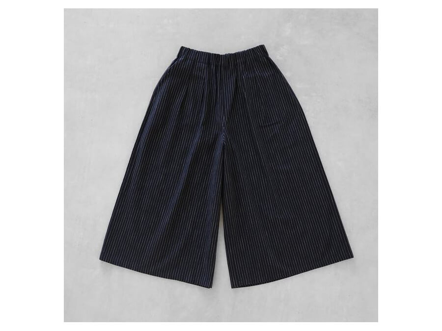 シーチングコットン/スカートパンツ 505/ブラックストライプ(レディス)/HUIS