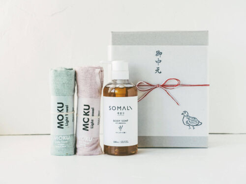 やわらかな時間を贈るセット（MOKUタオル・ボディ用液体石けん）／お中元セット