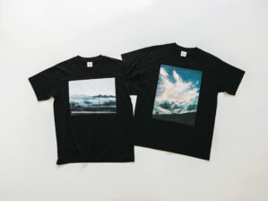日高町の写真Tシャツ ブラック／（2柄・M、L、XL、XXL）