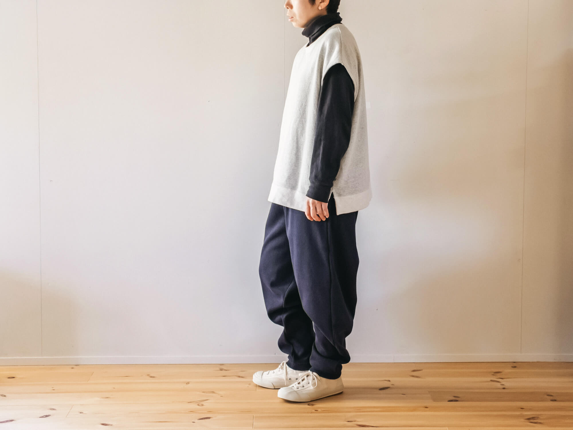 ドバイパンツ しっかりリブ素材／余白（yohaku）