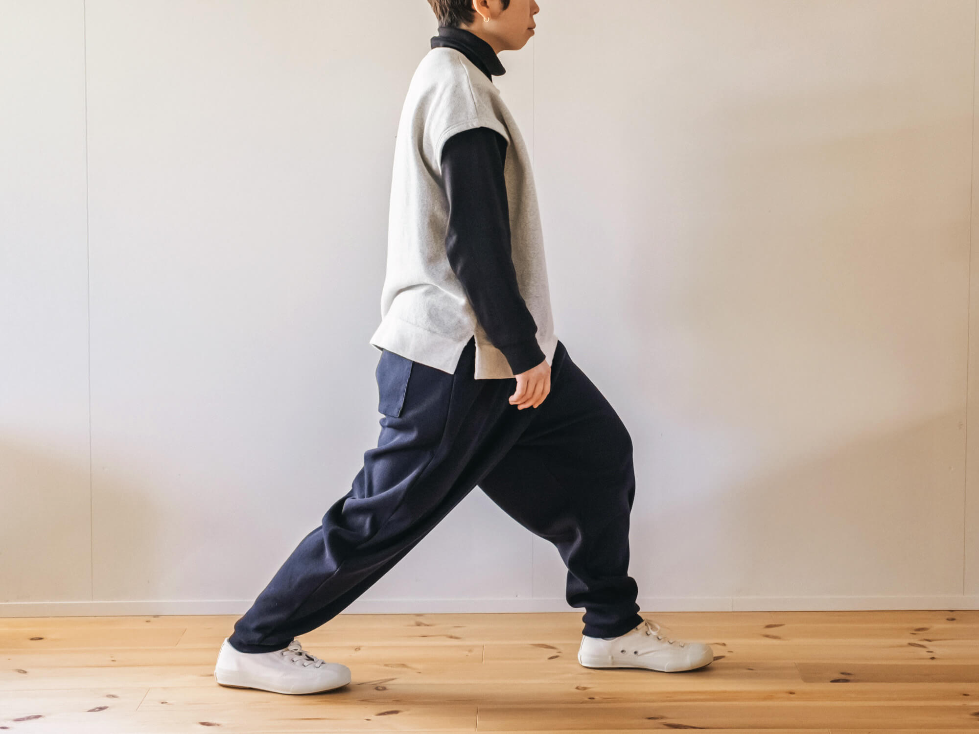 ドバイパンツ しっかりリブ素材／余白（yohaku）